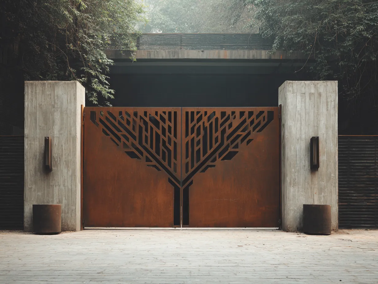 Nowoczesna Brama Corten "Drzewo Życia" – Abstrakcja i Rdza