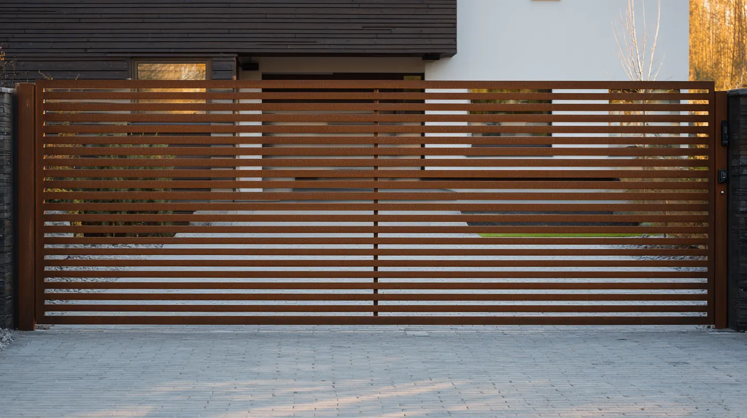 Nowoczesna Brama Corten "Mikro-Perforacja"