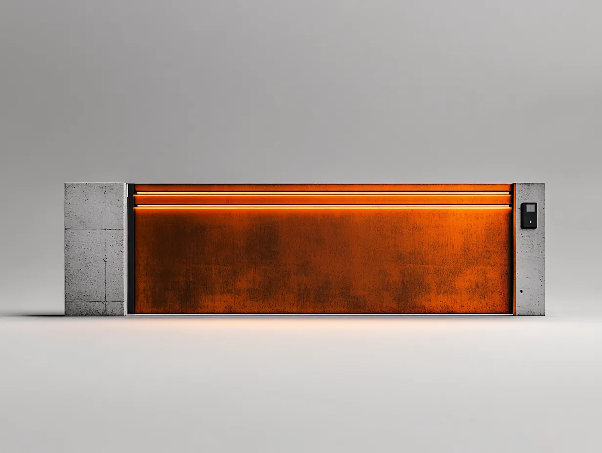 Nowoczesna Brama Corten "Monolit Świetlny" – Beton i Rdza