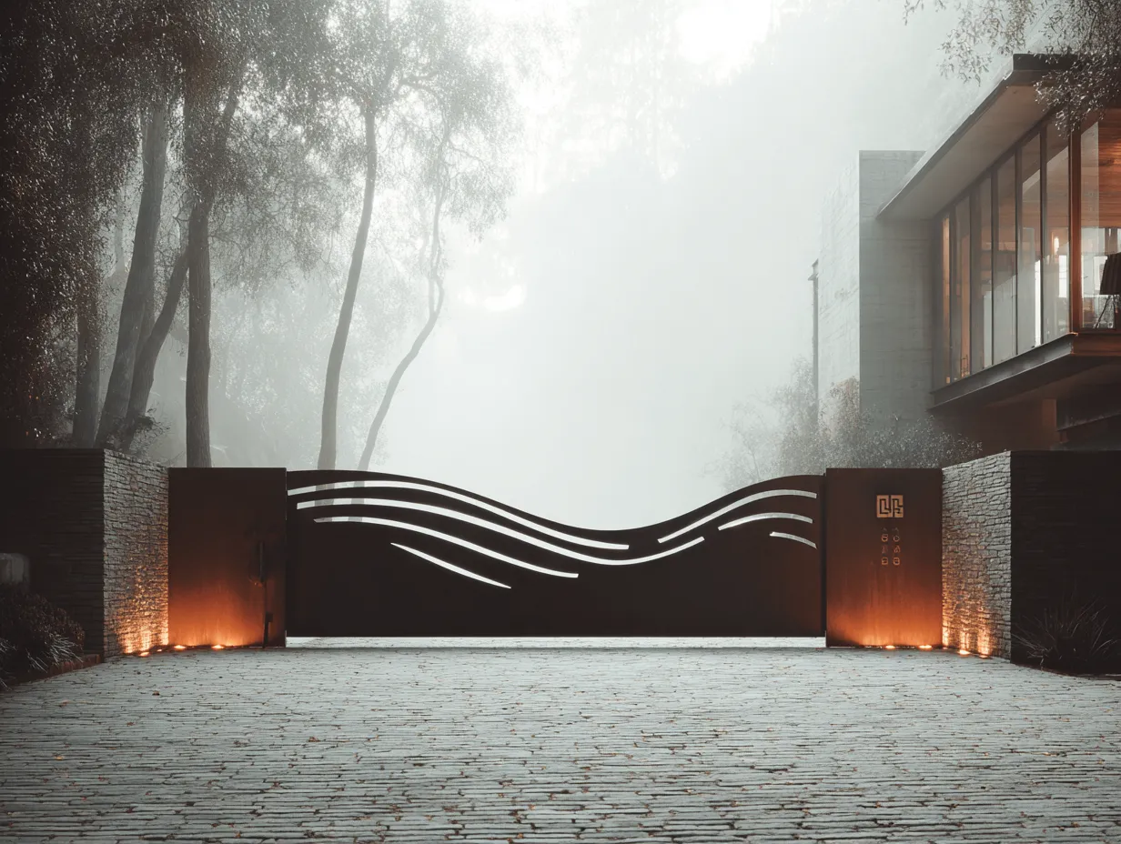 Nowoczesna Brama Corten "Morska Bryza" – Organiczny Luksus