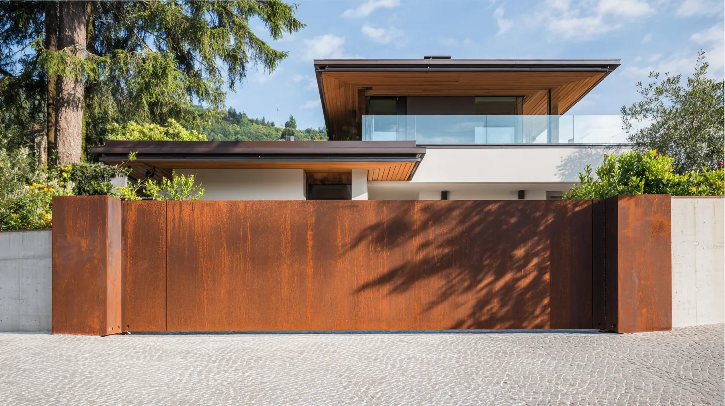 Nowoczesna Brama Corten "Rustykalny Minimalizm" – Prywatność i Monumentalizm