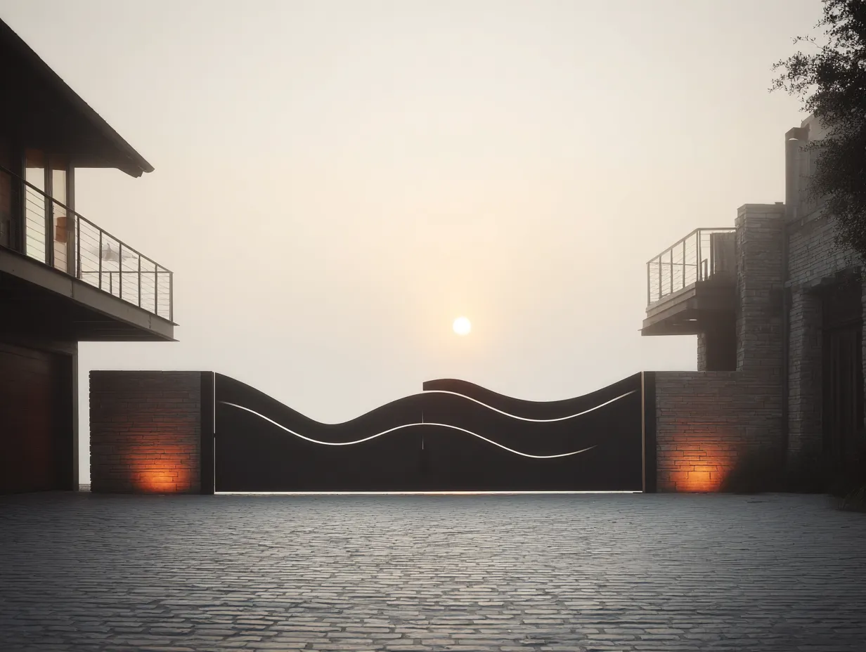 Nowoczesna Brama Full-Panel "Morska Fala" – Minimalizm i Elegancja