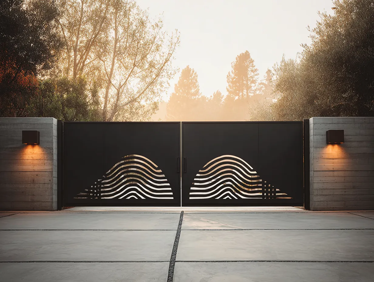 Nowoczesna Brama Full-Panel "Ogród Zen" – Minimalizm i Spokój