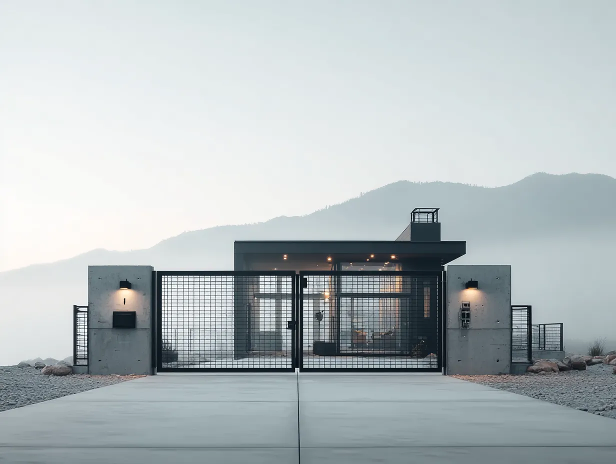 Nowoczesna Brama Grid "Industrialny Raster" – Surowość i Elegancja