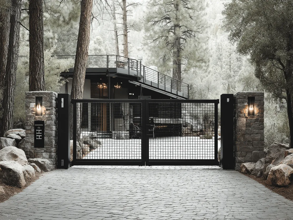 Nowoczesna Brama Grid "Leśna Krata" – Industrialna Elegancja