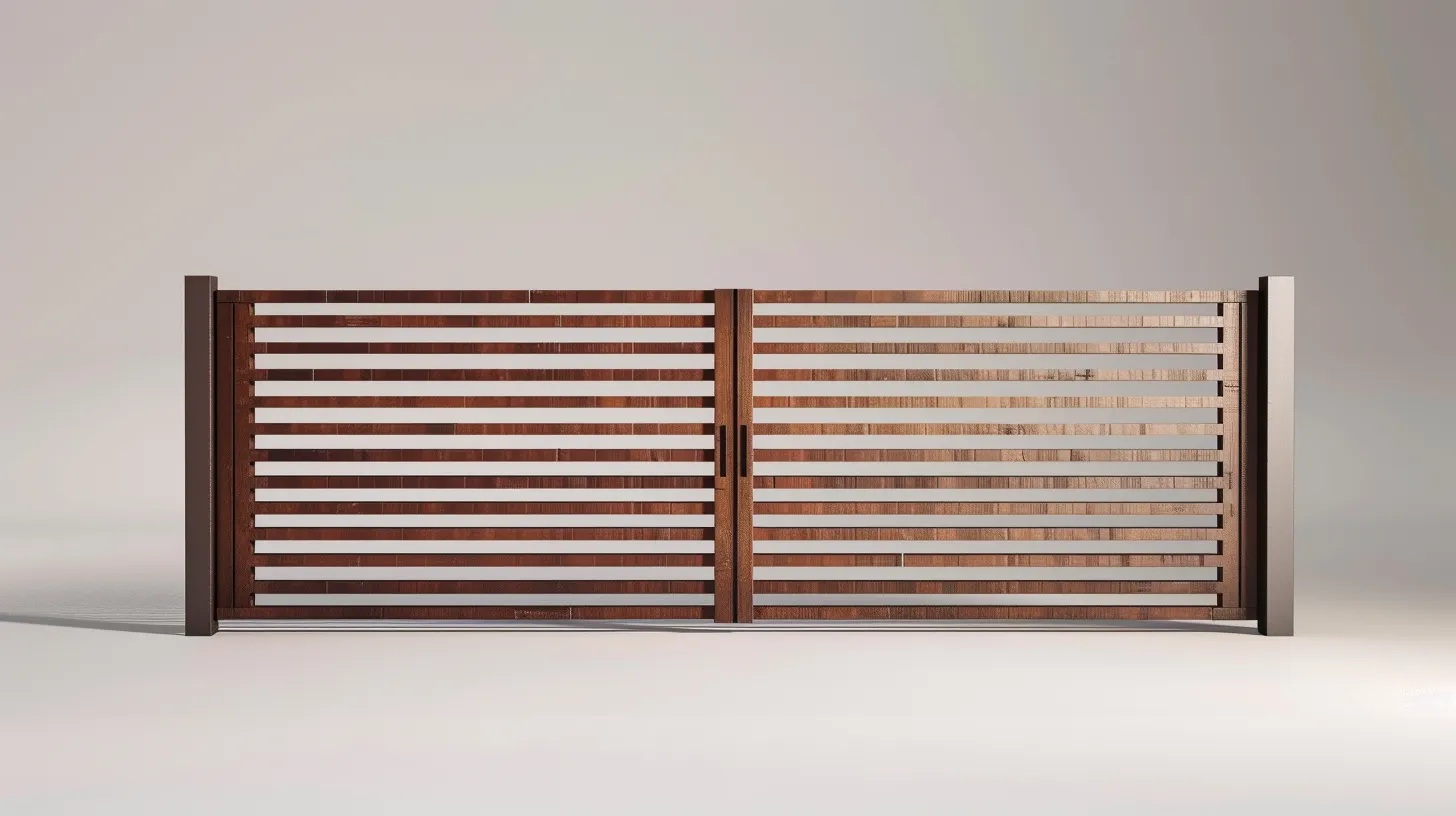 Nowoczesna Brama Horyzontalna "Ciepły Minimalizm" – Elegancja Drewna i Stali