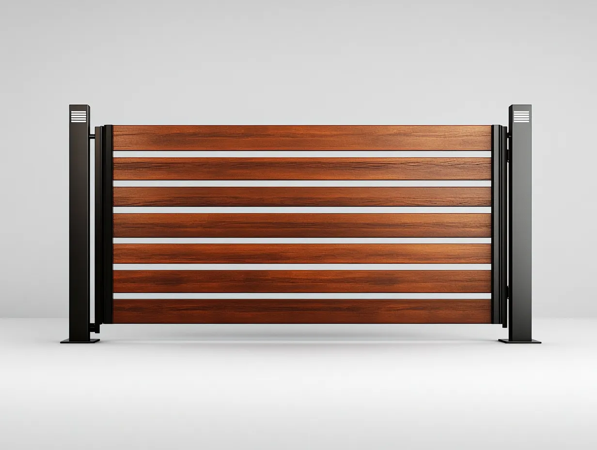 Nowoczesna Brama Hybrydowa "Horyzonty Drewna" – Ciepło i Technologia