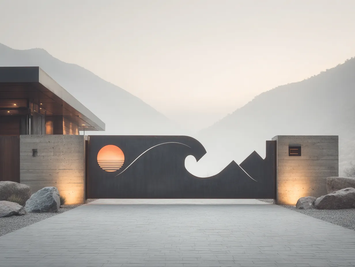 Nowoczesna Brama Laserowa "Pejzaż Żywiołów" – Sztuka i Architektura