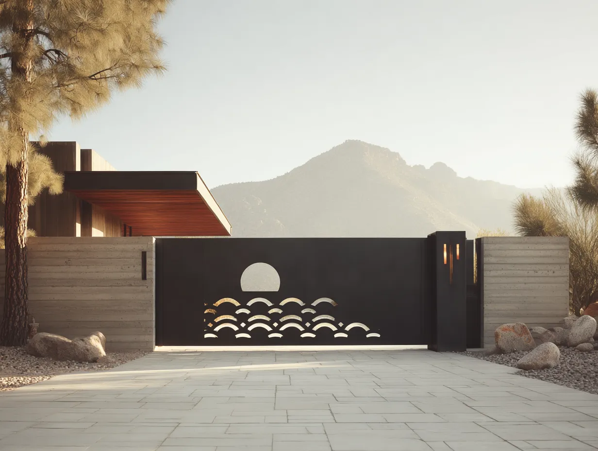 Nowoczesna Brama Laserowa "Seigaiha Sunset" – Japoński Styl