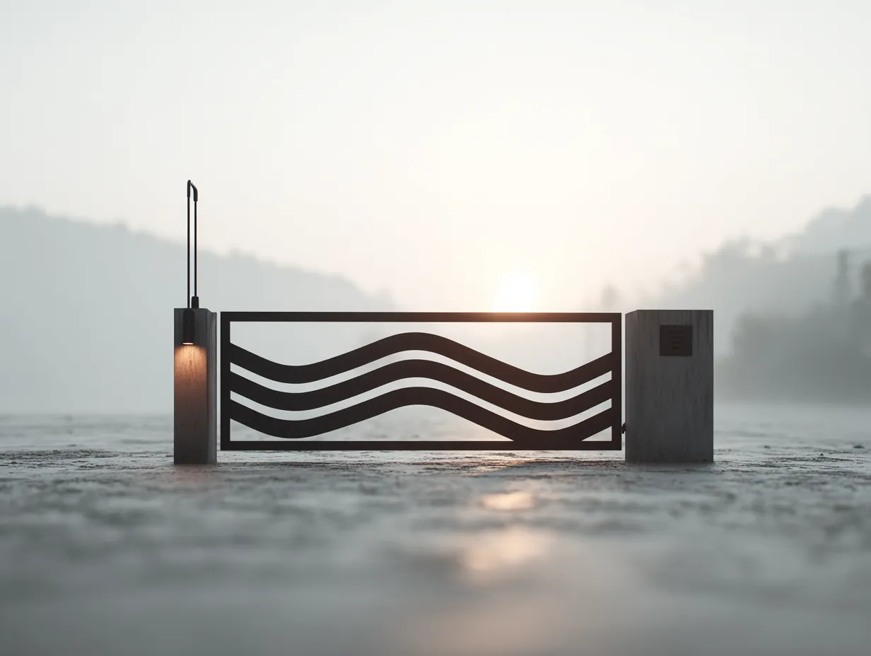 Nowoczesna Brama Liniowa "Potrójna Fala" – Minimalizm i Lekkość