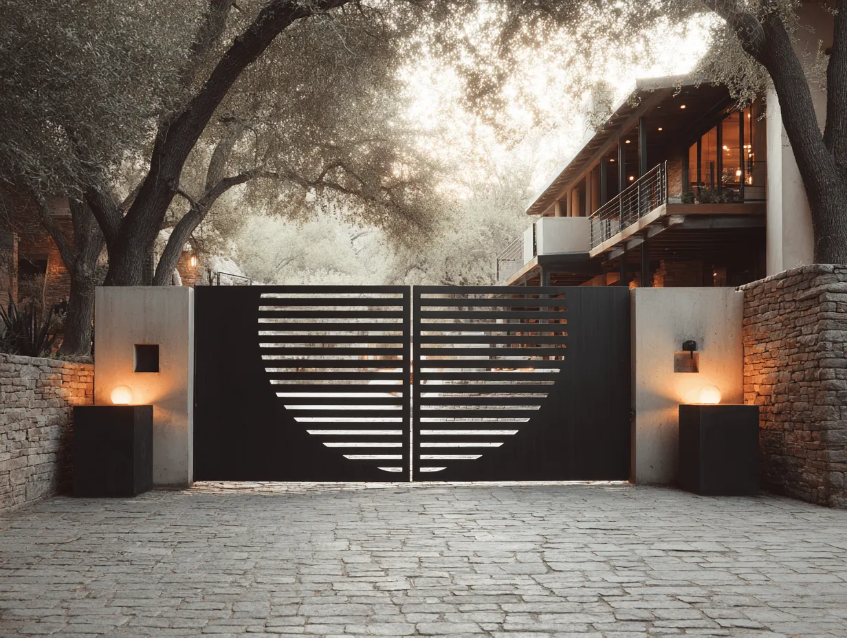 Nowoczesna Brama Liniowa "Serce Domu" – Minimalizm i Geometria