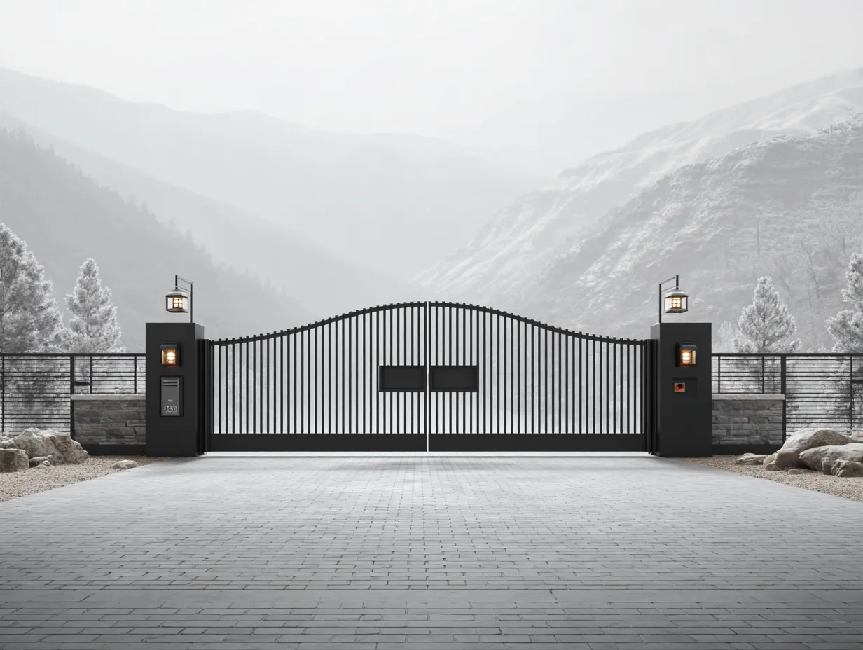 Nowoczesna Brama Pionowa "Alpejska Fala" – Klasyka w Górskim Stylu