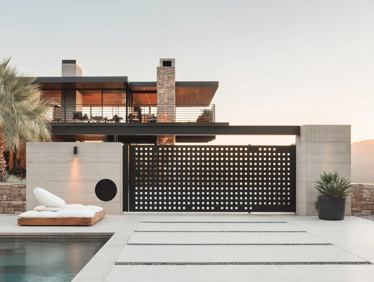 Nowoczesna Brama Przesuwna "Cyfrowy Raster" – Technologia i Styl