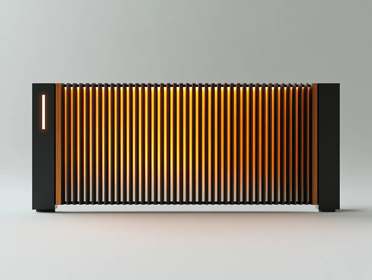 Nowoczesna Brama "Rytm Natury" – Stal, Drewno i Światło