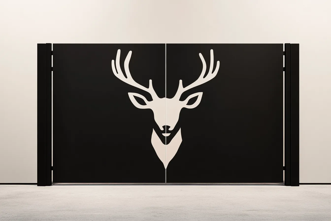 Nowoczesna Brama "Szlachetny Jeleń" – Symetria i Graficzny Minimalizm