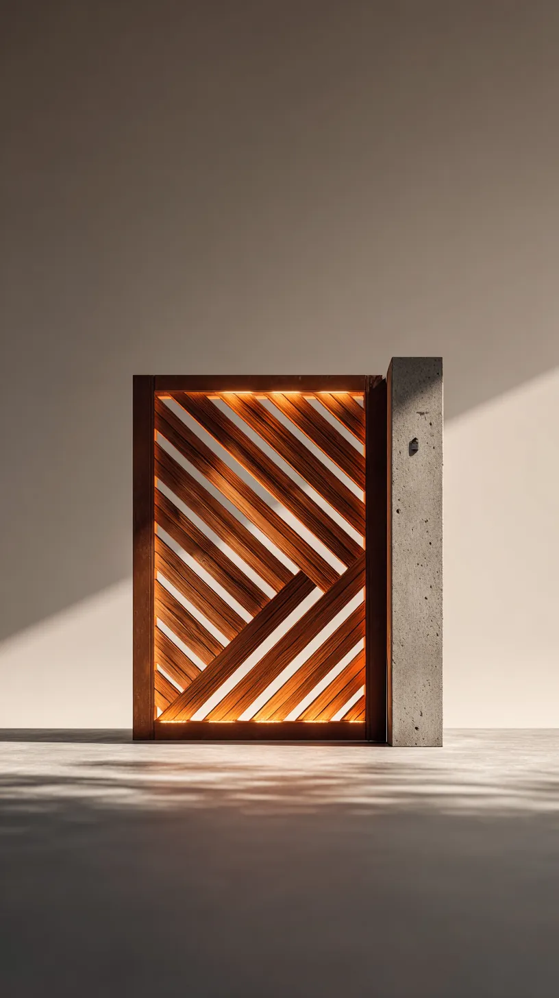 Nowoczesna Furtka Corten "Diagonalny Zen" – Stal i Światło