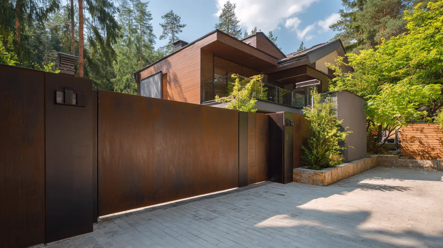 Nowoczesny Monolit Corten "Leśna Rezydencja" – Prywatność i Styl