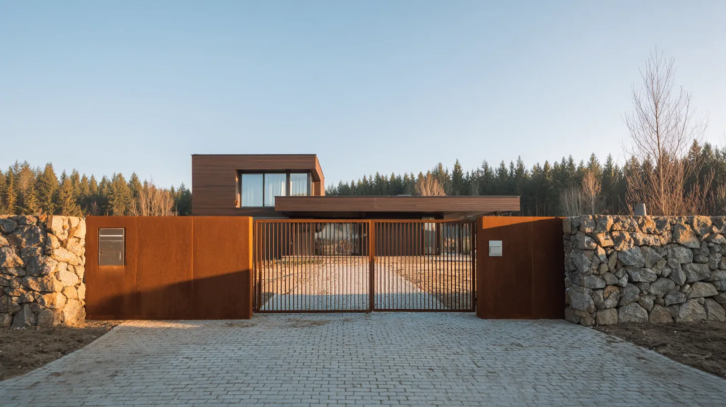 Nowoczesny System Ogrodzeniowy Corten "Szlachetna Fuzja"