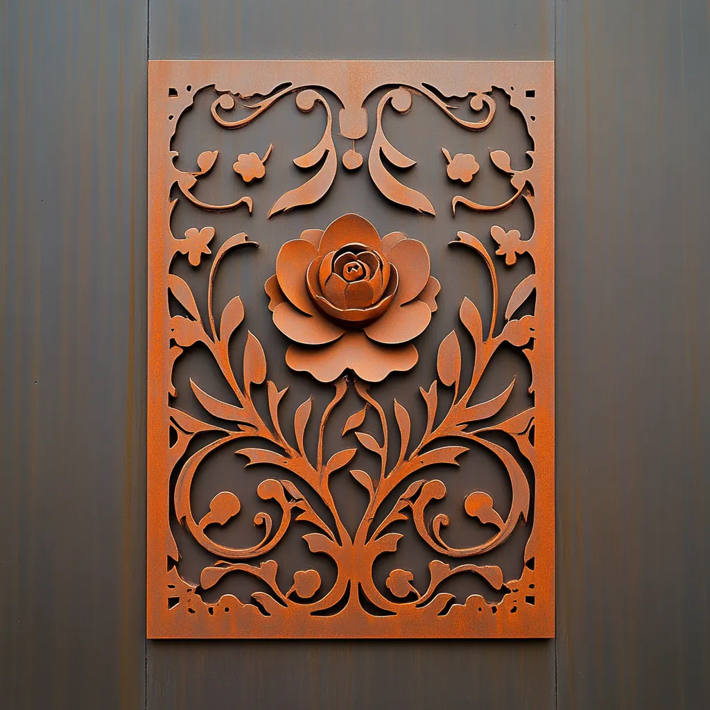 Panel Dekoracyjny "Rdzawa Róża" – Angielski Romantyzm