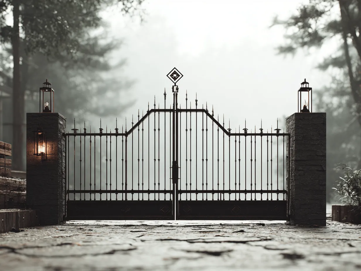 Rezydencjonalna Brama Kuta "Geometryczny Pedyment" – Klasyka i Prestiż