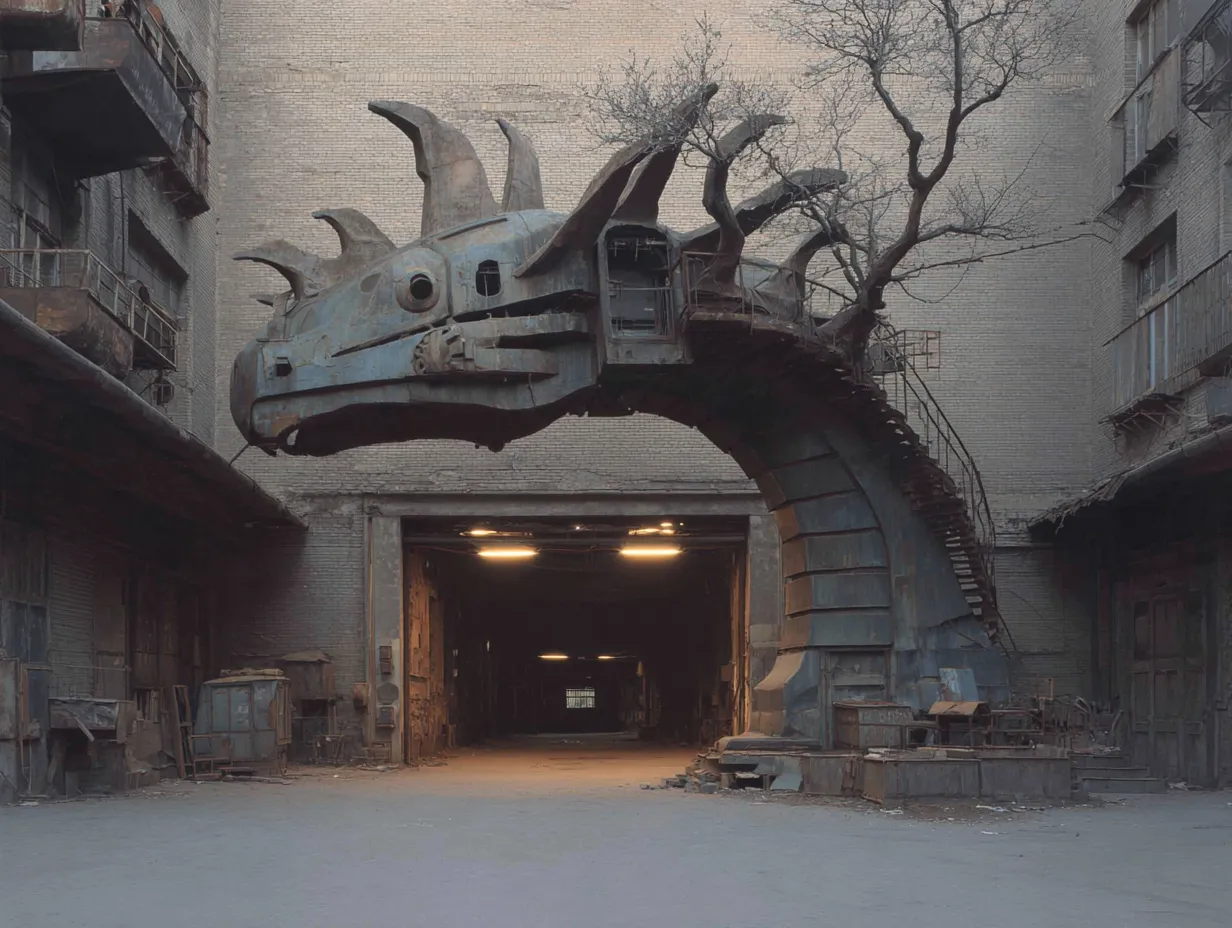 Rzeźbiarska Brama-Smok "Strażnik Otchłani" – Fantastyka w Metalu