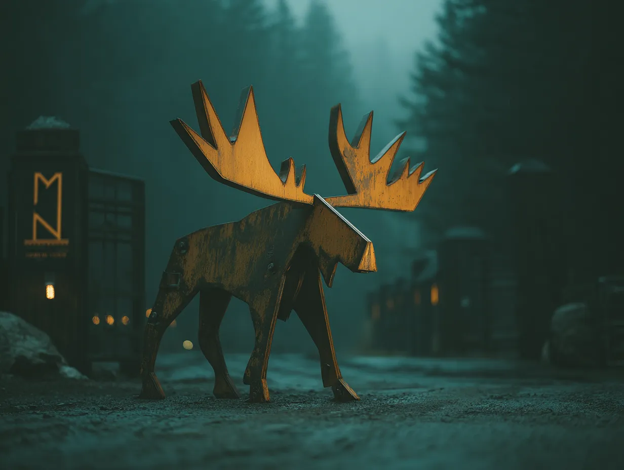 Rzeźbiarska Brama "Strażnik Północy" – Łoś z Cortenu