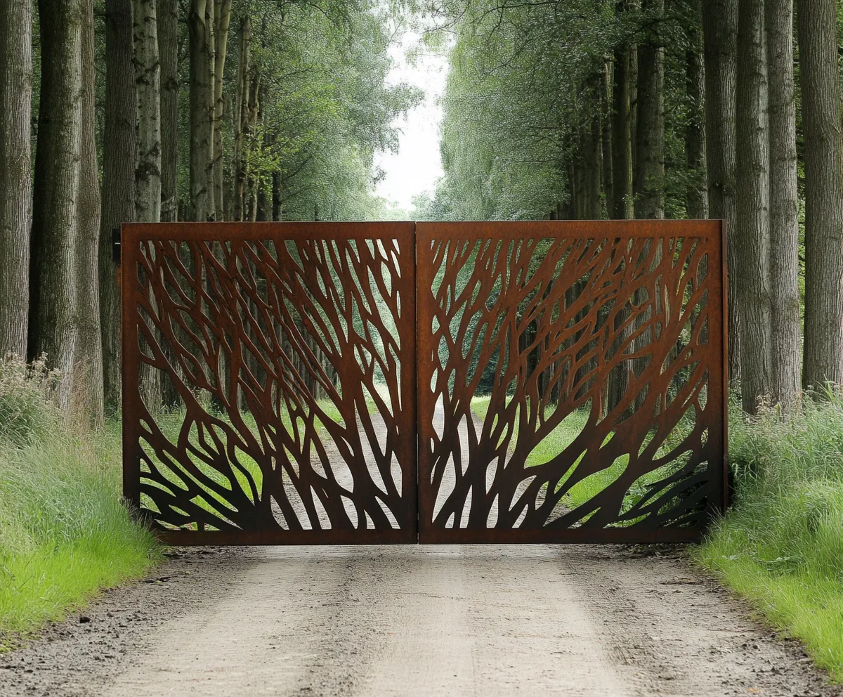 Skandynawska Brama Corten "Korzenie Lasu" – Design i Natura