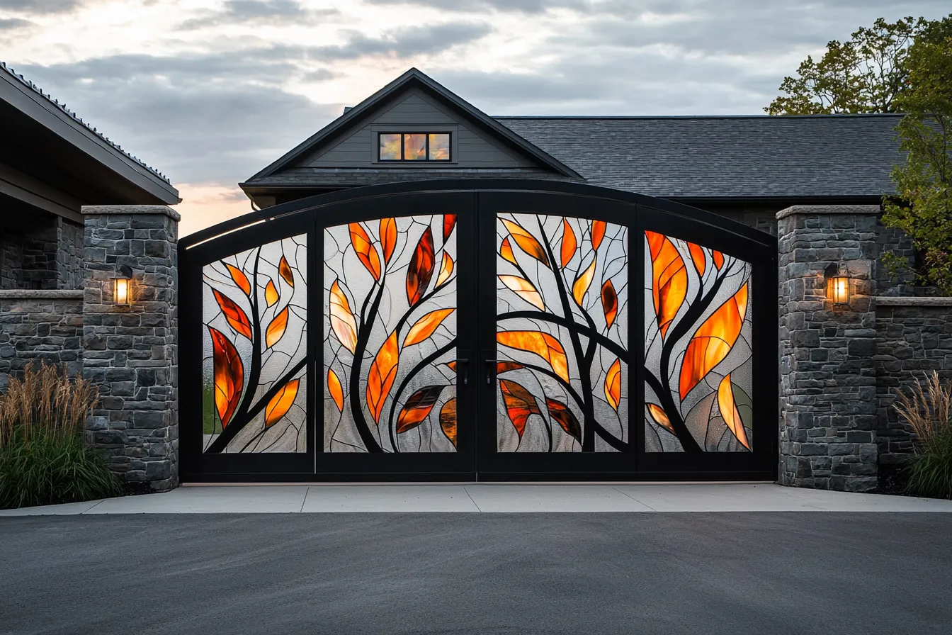 Witrażowa Brama "Ogniste Wrota" – Magia Szkła i Stali